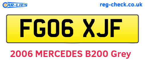 FG06XJF are the vehicle registration plates.