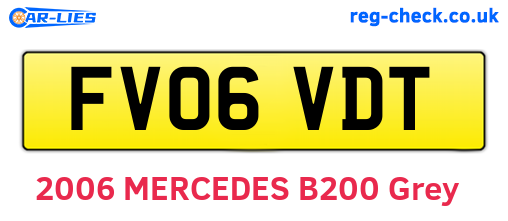 FV06VDT are the vehicle registration plates.