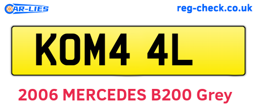 KOM44L are the vehicle registration plates.
