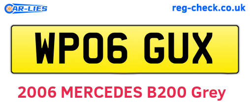 WP06GUX are the vehicle registration plates.