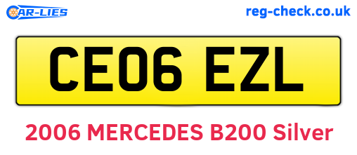 CE06EZL are the vehicle registration plates.