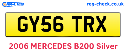 GY56TRX are the vehicle registration plates.