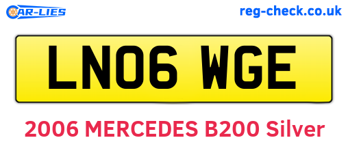 LN06WGE are the vehicle registration plates.