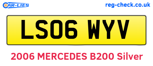 LS06WYV are the vehicle registration plates.