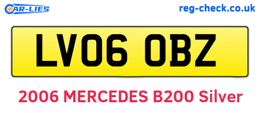 LV06OBZ are the vehicle registration plates.