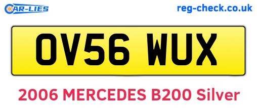 OV56WUX are the vehicle registration plates.