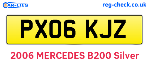 PX06KJZ are the vehicle registration plates.