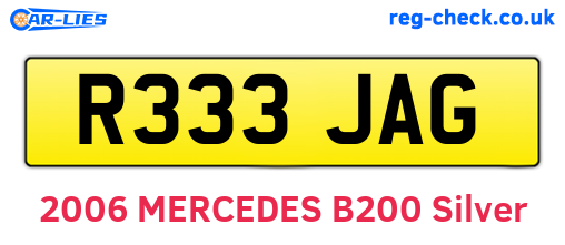 R333JAG are the vehicle registration plates.