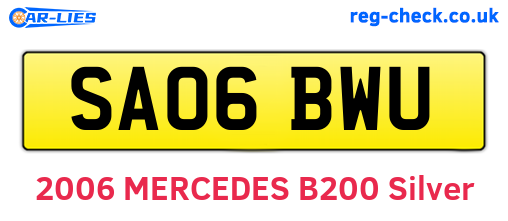 SA06BWU are the vehicle registration plates.