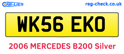 WK56EKO are the vehicle registration plates.