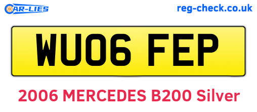 WU06FEP are the vehicle registration plates.