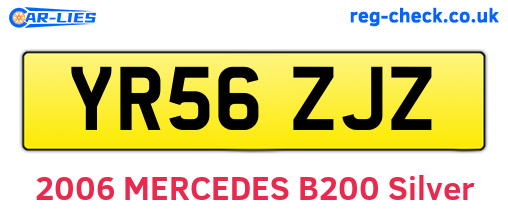 YR56ZJZ are the vehicle registration plates.