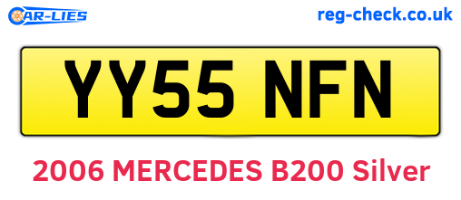 YY55NFN are the vehicle registration plates.