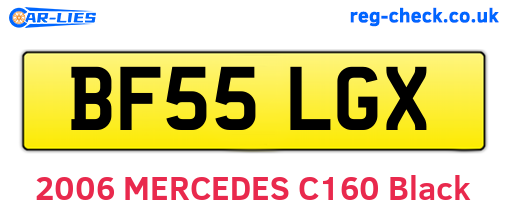 BF55LGX are the vehicle registration plates.