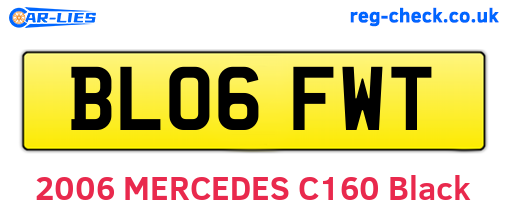 BL06FWT are the vehicle registration plates.