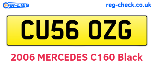 CU56OZG are the vehicle registration plates.