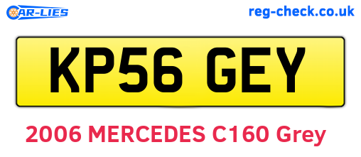 KP56GEY are the vehicle registration plates.