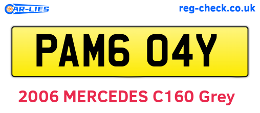 PAM604Y are the vehicle registration plates.
