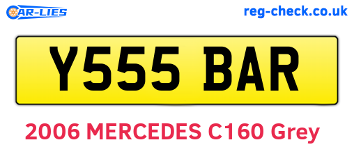 Y555BAR are the vehicle registration plates.