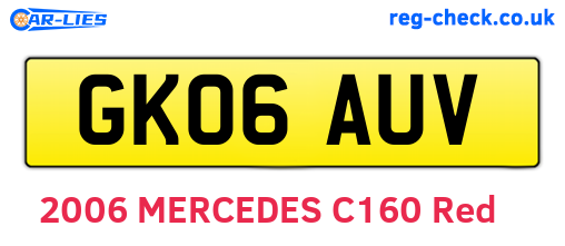 GK06AUV are the vehicle registration plates.