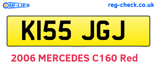K155JGJ are the vehicle registration plates.