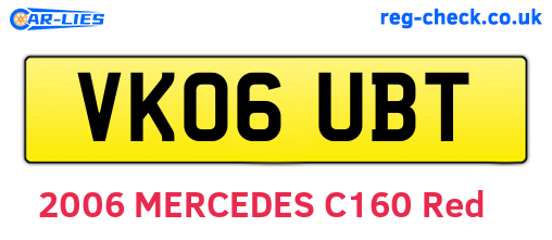 VK06UBT are the vehicle registration plates.