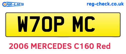 W70PMC are the vehicle registration plates.