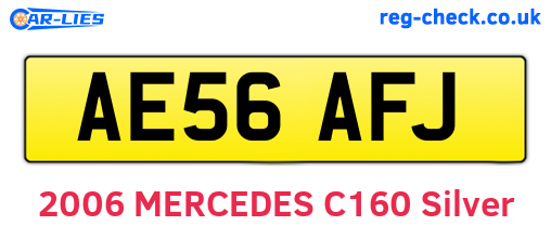 AE56AFJ are the vehicle registration plates.