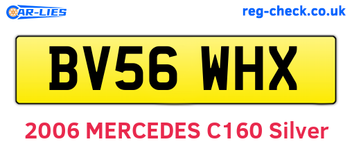 BV56WHX are the vehicle registration plates.