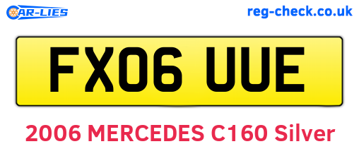 FX06UUE are the vehicle registration plates.