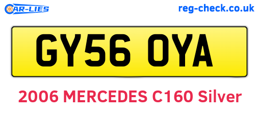 GY56OYA are the vehicle registration plates.