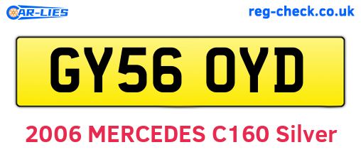 GY56OYD are the vehicle registration plates.