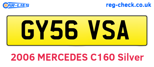 GY56VSA are the vehicle registration plates.
