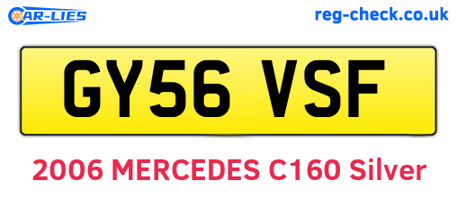 GY56VSF are the vehicle registration plates.