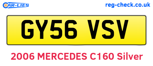 GY56VSV are the vehicle registration plates.