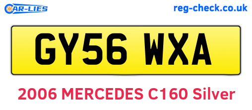 GY56WXA are the vehicle registration plates.