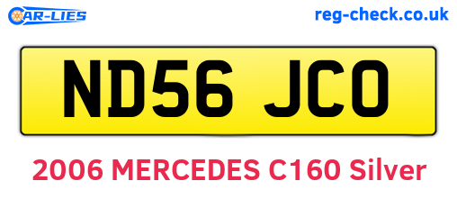ND56JCO are the vehicle registration plates.