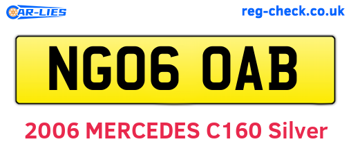 NG06OAB are the vehicle registration plates.