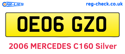 OE06GZO are the vehicle registration plates.