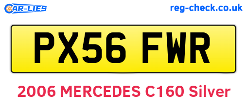 PX56FWR are the vehicle registration plates.