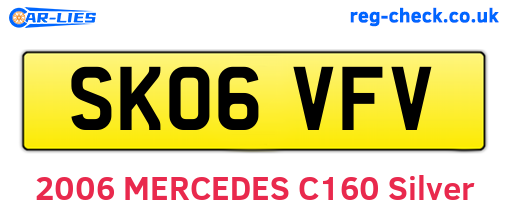 SK06VFV are the vehicle registration plates.