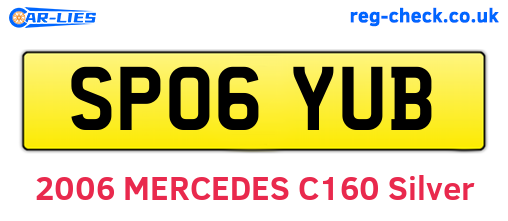 SP06YUB are the vehicle registration plates.