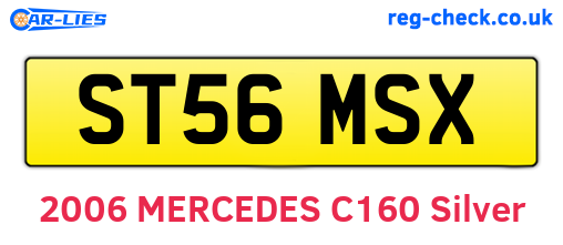 ST56MSX are the vehicle registration plates.