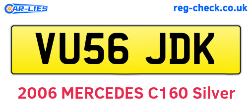 VU56JDK are the vehicle registration plates.