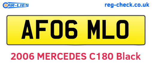AF06MLO are the vehicle registration plates.