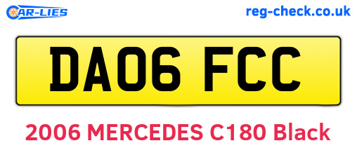 DA06FCC are the vehicle registration plates.