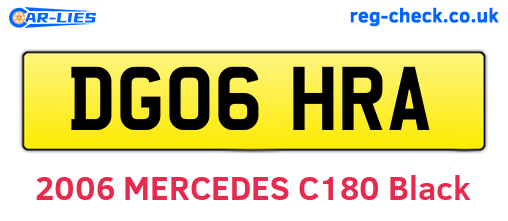 DG06HRA are the vehicle registration plates.