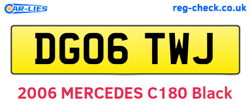 DG06TWJ are the vehicle registration plates.