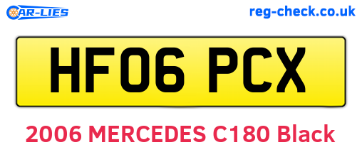 HF06PCX are the vehicle registration plates.