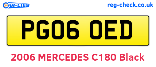 PG06OED are the vehicle registration plates.